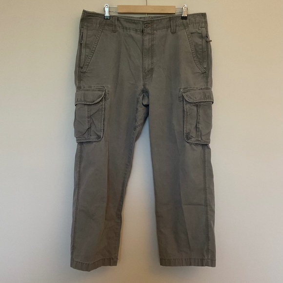 LL Bean Men's Allagash Natural Fit Baggy Cargo Pants Outdoors Hiking 38x29 Gray - Picture 1 of 12